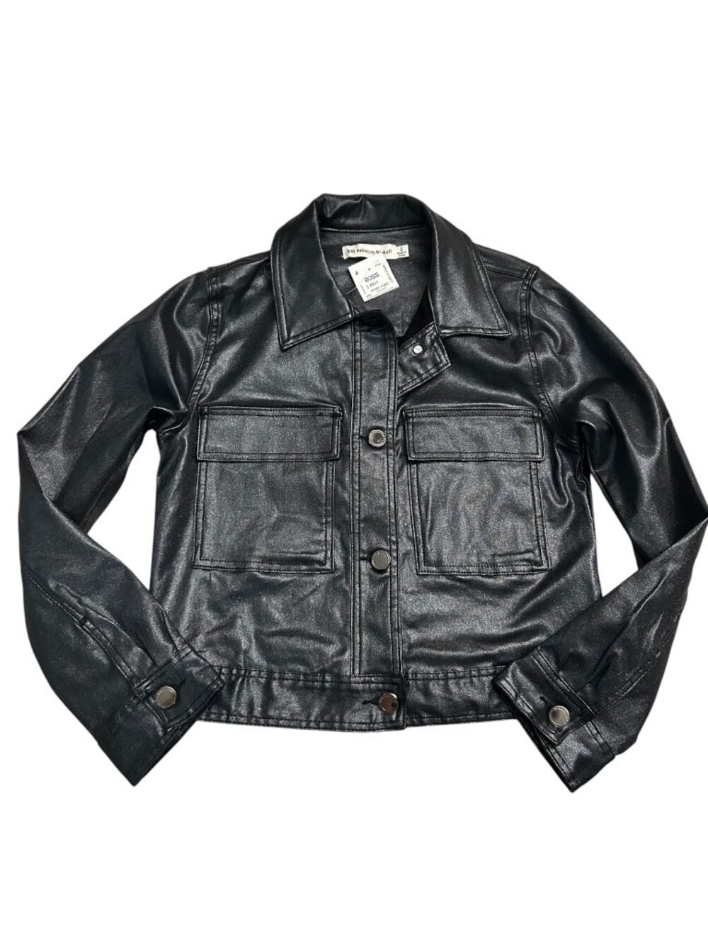 Rebecca Minkoff Size S Small Black Metallic Sparkly Coated Women’s Jacket NWT